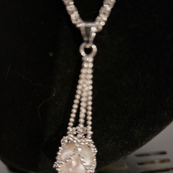 Gorgeous necklace freshwater pearl and silver - Picture 3 of 6